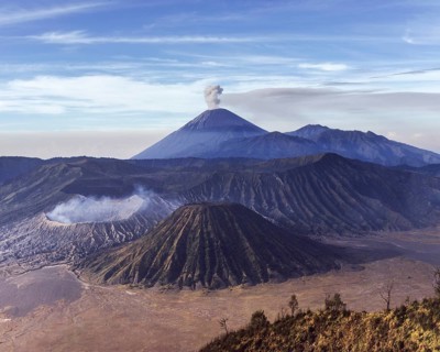 Mount Bromo with smoke