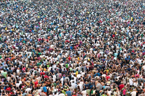 Crowd of people at the Palio di Siena