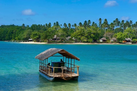 View across the bay towards Oyster Island Resort