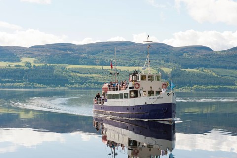 Jacobite Queen ship sailing on Loch Ness