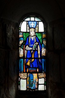 Stained-glass window showing Queen Margaret of Scotland