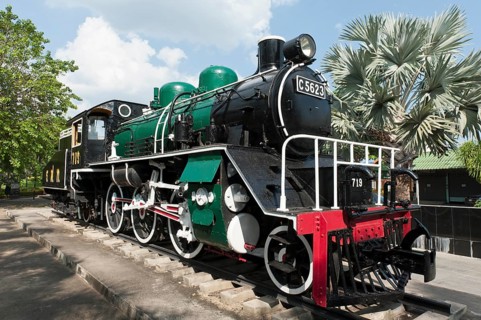 Steam locomotive at a museum