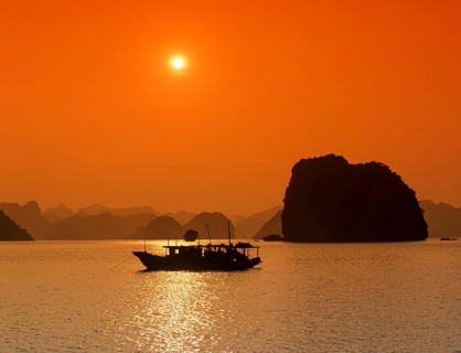 Boat at sunset