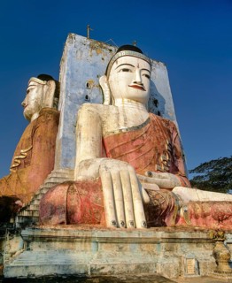 Two large seated Buddhas