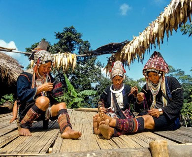 Akha women in a mountain village
