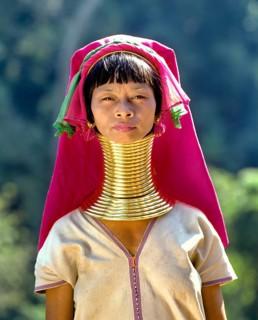 Long-necked woman of the Padaung mountain tribe