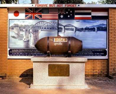 Bomb at the bridge on the River Kwai