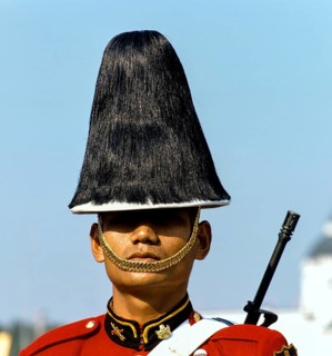 Soldier wearing his uniform