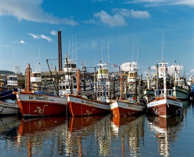 Fishing boats in the harbor of Phuket Town