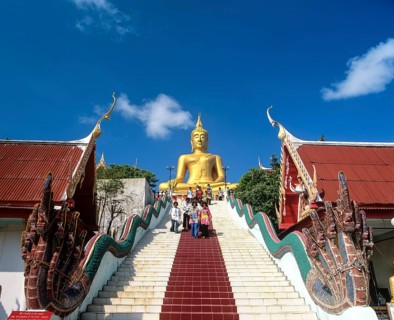 Stairs to the 12m high Big Buddha statue