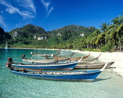 Longtail boats at the beach