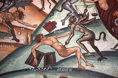 Mural in Horezu Monastery or Hurezi Monastery