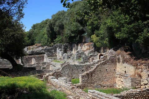 Treasury of the Sanctuary of Asclepius in the ruins of the ancient city of Butrint