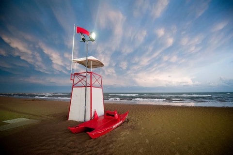 Lookout tower and a rowing boat