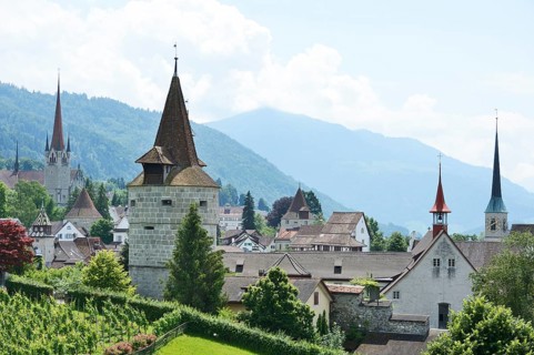 Town with the Powder Tower and St Oswald's Church