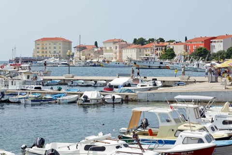 Boats in the harbour of Porec