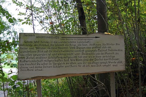 Information board about Schoepfungsweg walking trail