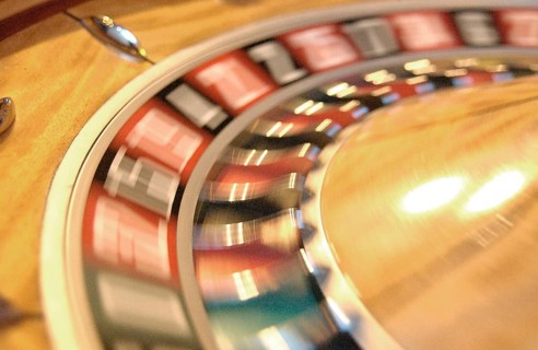 Rotating roulette wheel with motion blur