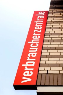 Sign 'Verbraucherzentrale' at a German consumer advice centre