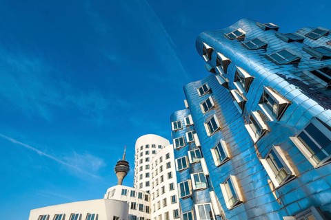 New Zollhof office buildings designed by architect Frank O Gehry