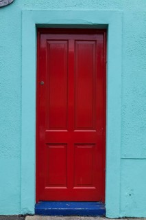 Red front door