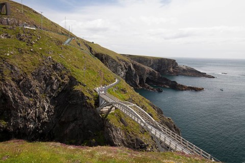 Coastal landscape with bridge