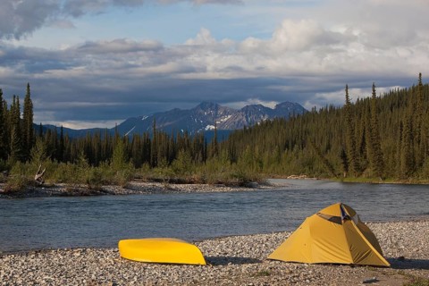 camp on gravel bar