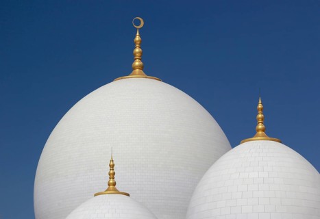 Three domes of the Sheikh Zayed Mosque