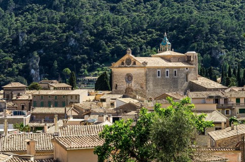 Townscape with the Charterhouse or the Royal Carthusian Monastery of Valldemossa
