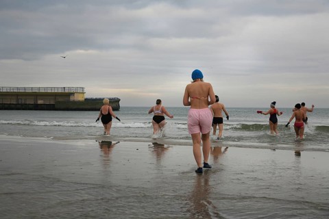 Ice swimming in the Baltic Sea