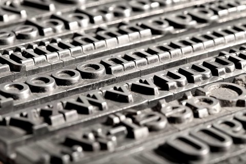 Detail of sorted metal type sorts