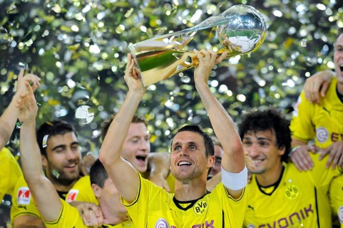 BVB players cheering
