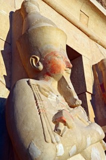 Osiris statue on the facade of the Temple of Hatshepsut