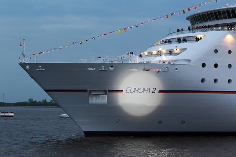 Naming ceremony for the cruise ship Europa 2 from the Hapag-Lloyd shipping company on 10 May 2013 on the Elbe River during the Hamburg Harbour Birthday celebrations