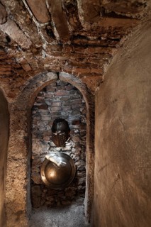 Knight's armour hanging on a wall