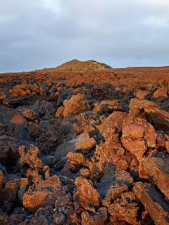 Lava rocks in the last evening light