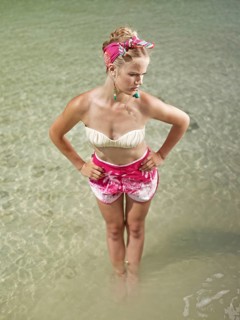 Woman standing in the water
