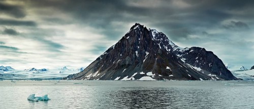 Fjord with ice floes