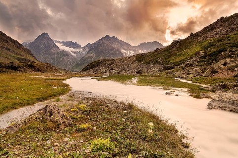 Cloudy atmosphere over the raised mire of Breites Wasser