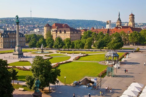 View of Koenigsstrasse and the Jubilee Column