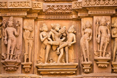 Relief sculptures of men