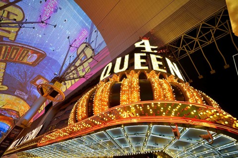 Neon dome of the Fremont Street Experience in old Las Vegas