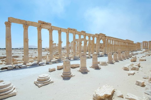 The ruins of the ancient city of Palmyra