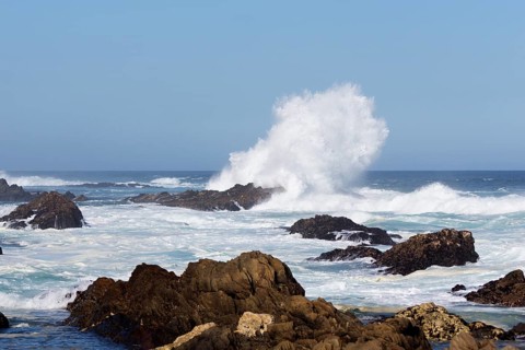 Rocky coast with waves