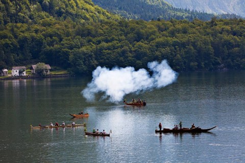 Corpus Christi procession on Lake Hallstatt