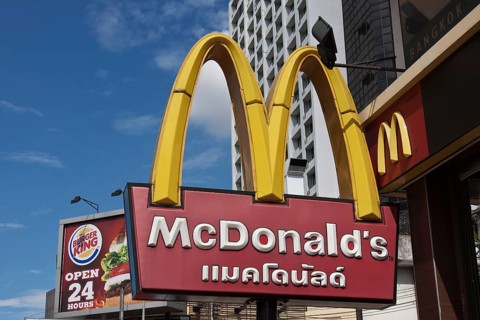 Signs for McDonald's and Burger King in Chiang Mai
