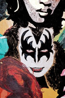 Painted portrait of Gene Simmons from the band Kiss