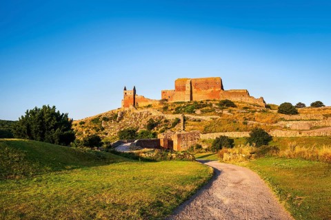 Castle ruin Hammershus in the morning light