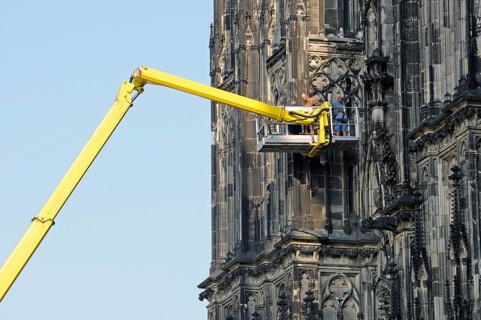 Restoration work on the facade