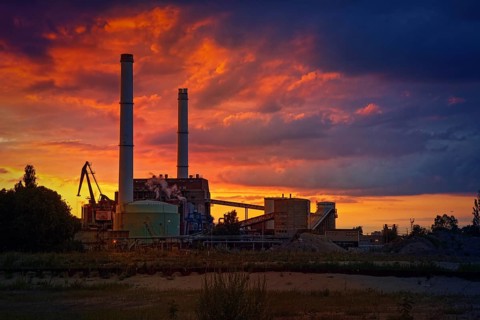 Klingenberg CHP Power Plant at sunset